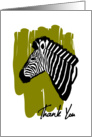 Thank You Zebra Print, zebra drawing with artist brush card
