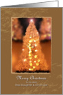 Merry Christmas to my dear Step Daughter & Son in Law, lighting tree card