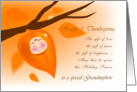 Happy 1st thanksgiving, baby leaf to a special grandnephew card