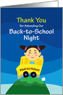 Thank You for Attending Our Back-to-School night, Girl goes to School card