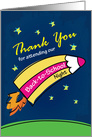 thank you for attending our back-to-school night, color pencil rocket card