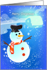 merry christmas, snowman, winter card