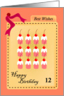 happy birthday, cupcake, 12 card