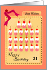 happy birthday, cupcake, 21 card
