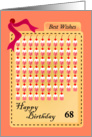 happy 68th birthday, cupcakes with cherries card