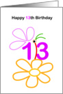 happy 13th Birthday card