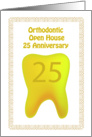 Orthodontic Open House 25 Anniversary, golden card