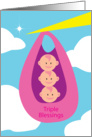 triple blessings, babies card
