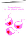 congratulations on your triplets baptism, baby bibs card