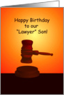 happy birthday, lawyer son, judge gavel card