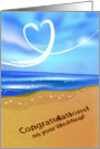 congratulations, beach wedding card