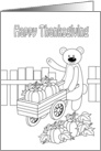 happy thanksgiving, bear coloring card