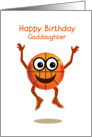 happy birthday, goddaughter, basketball, cartoon, card