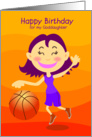 happy birthday, goddaughter, basketball, girl card