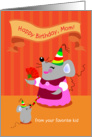 happy birthday, mom! from your favorite kid. cute mouse card