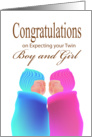 Congratulations On expecting your twin boy and girl card