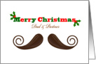 Merry Christmas, dad & partner, mustache card