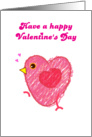 happy valentine’s Day, a love shape little chick card