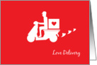 motorcycle valentine, love delivery card