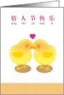 Chinese pinyin valentine’s day, kissing chick card