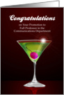 Congratulations on your promotion to full professor, martini card