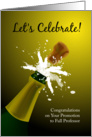 Congratulations on your promotion to full professor, champagne card