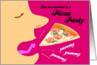 you are invited to a pizza party card