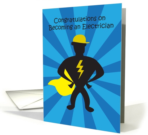 Congratulations on Becoming an Electrician, super, hero card (1049971)