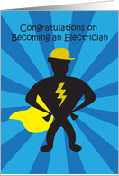 Congratulations on Becoming an Electrician, super, hero card