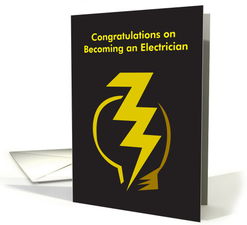 Congratulations on Becoming an Electrician, bulb card (1049975)