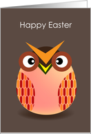 happy easter, egg with owl pattern card