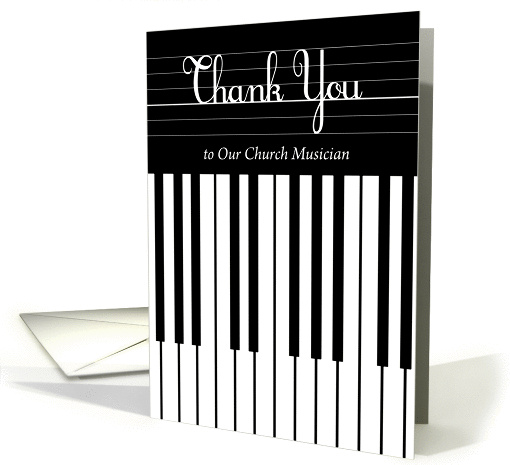 Thank You to our Church Musician, piano keyboard card (1062853)