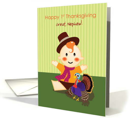 Happy 1st thanksgiving, costume, custom front for great nephew card