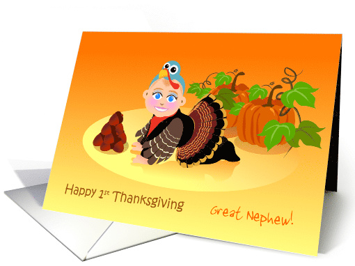 Happy 1st thanksgiving, turkey costume, custom front for... (1170514)