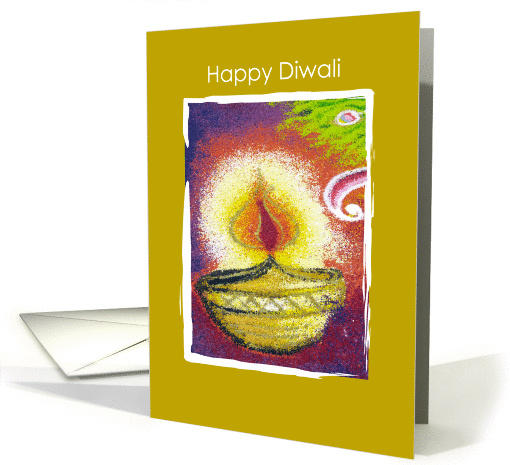 Happy Diwali, rice colorful art drawing peacock card (1170530)
