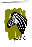 Thank You Zebra Print, zebra drawing with artist brush card