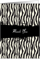 Thank You Zebra Print, pattern of zebra card