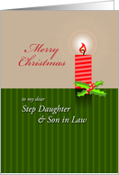 Merry Christmas to my dear Step Daughter & Son in Law, candle light card