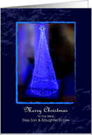 Merry Christmas to my dear Step Son & Daughter in Law, lighting tree card