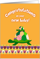 turtle new baby congratulations cards, a baby turtle on top of turtle card