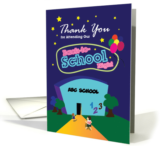 thank you for attending our back-to-school night, school card