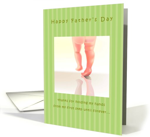 Happy Father's Day - baby legs, first steps card (624121)