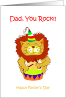 Happy Father’s Day - lion, rock card