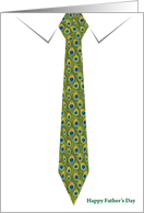 Happy Father’s Day - tie, peacock, pattern card
