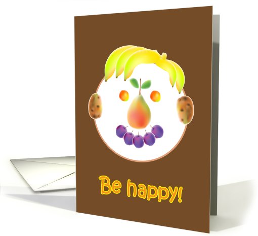 Be happy, banana hair card (664847)