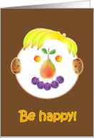 Be happy, banana hair card