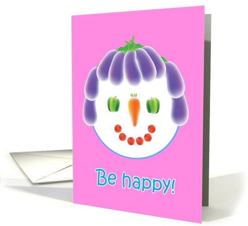 Be happy, eggplant hair card (664848)