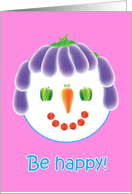 Be happy, eggplant hair card
