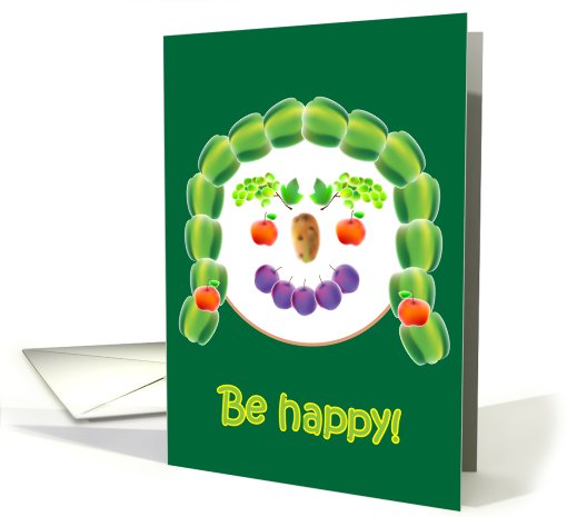 Be happy, green pepper hair card (664850)