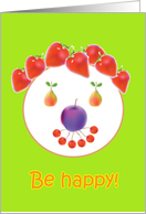 Be happy, strawberry hair card